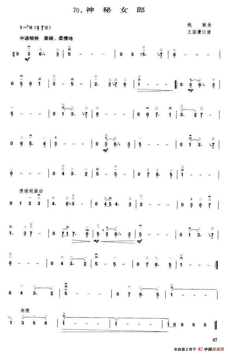 神秘女郎（王国潼订谱）