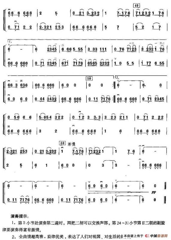 吐鲁番的葡萄熟了（二胡二重奏）