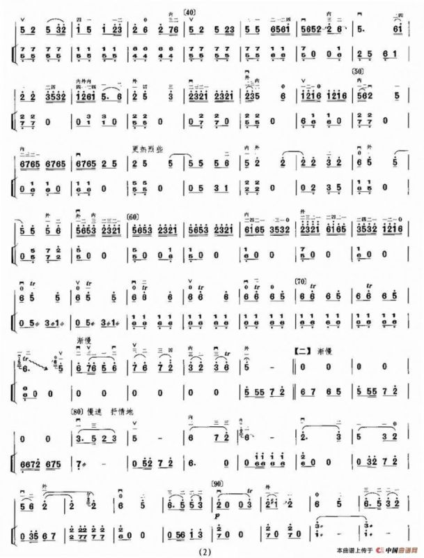 洞庭茶山（扬琴伴奏谱）