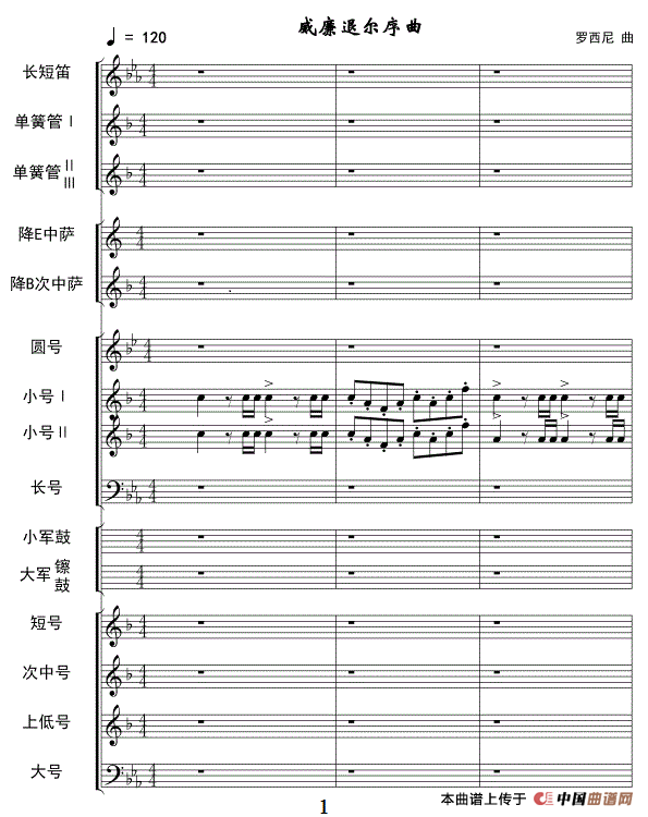 威廉退尔序曲（管乐队总谱）