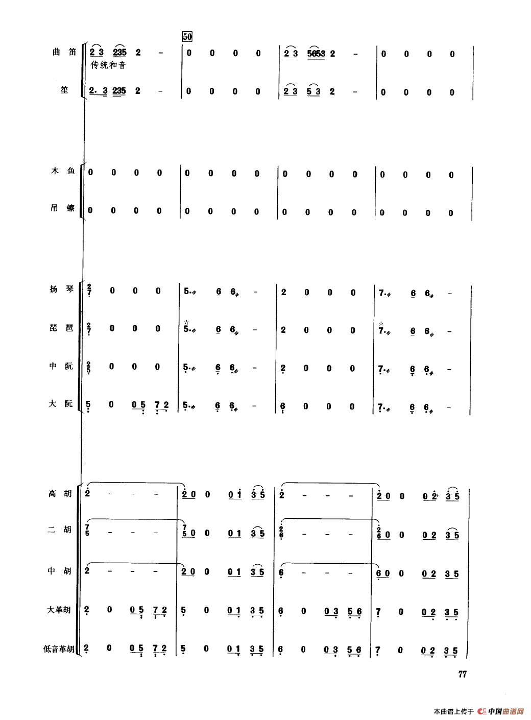 彩云追月（民乐合奏总谱）