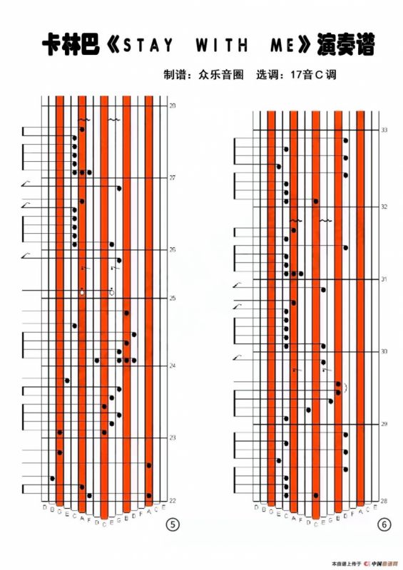 Stay with me（拇指琴卡林巴琴演奏谱）