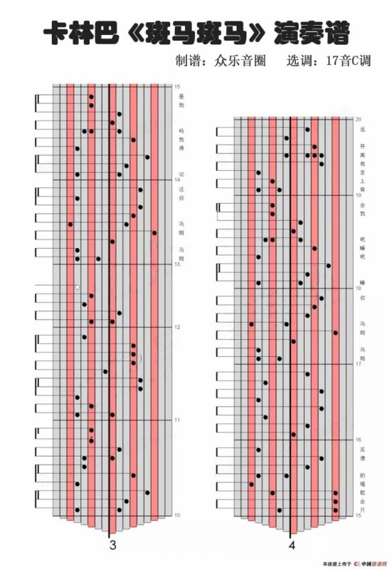 斑马斑马（拇指琴卡林巴琴演奏谱）