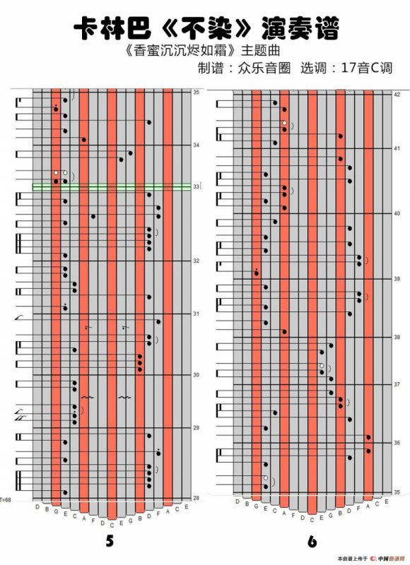 不染（拇指琴卡林巴琴演奏谱）