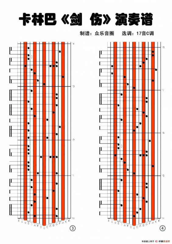 剑伤（拇指琴卡林巴琴演奏谱）