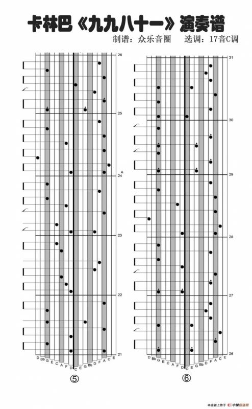 九九八十一（拇指琴卡林巴琴演奏谱）