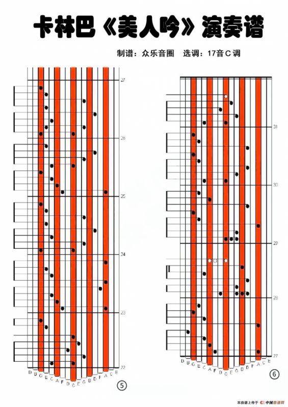 美人吟（拇指琴卡林巴琴演奏谱）