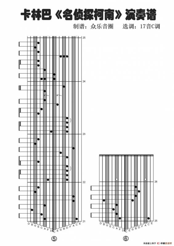 名侦探柯南（拇指琴卡林巴琴演奏谱）
