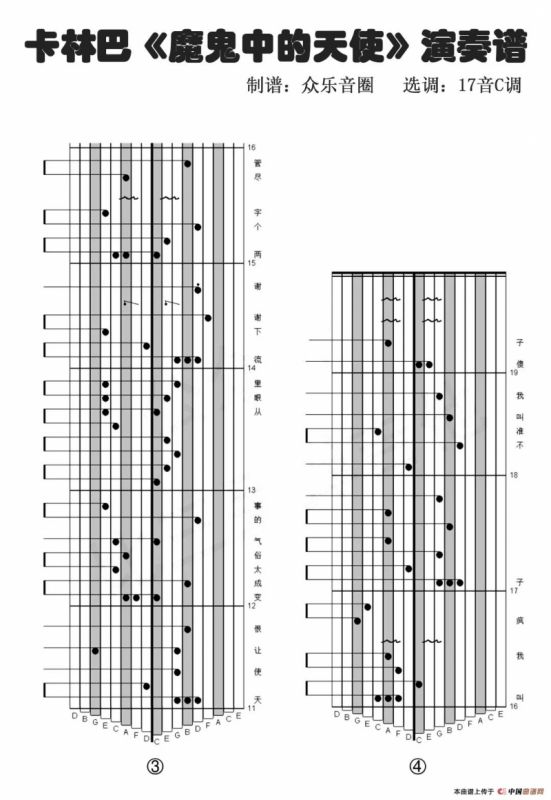 魔鬼中的天使（拇指琴卡林巴琴演奏谱）