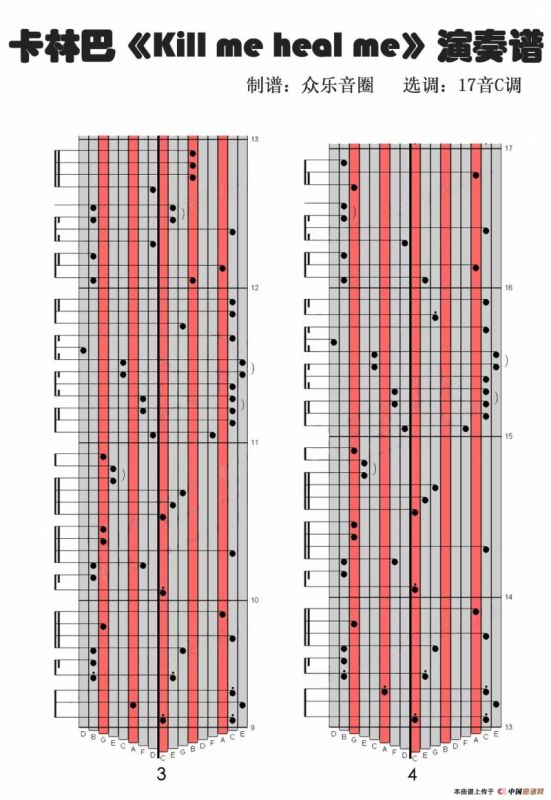 kill me heal me（拇指琴卡林巴琴演奏谱）