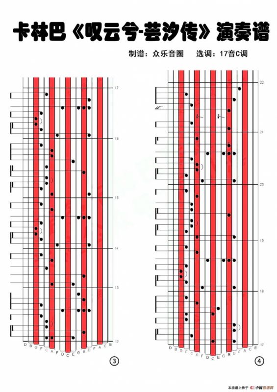 叹云兮（拇指琴卡林巴琴演奏谱）