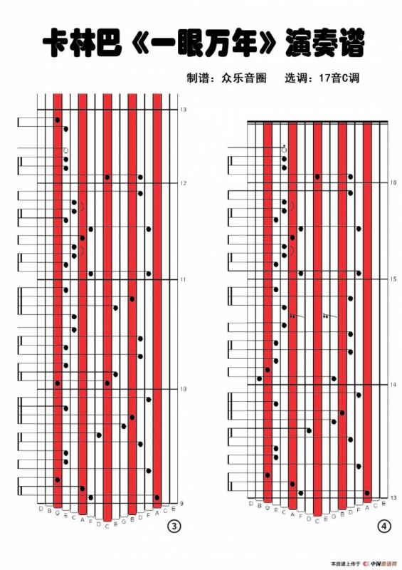 一眼万年（拇指琴卡林巴琴演奏谱）