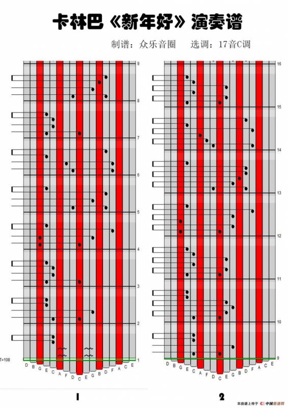 新年好（拇指琴卡林巴琴演奏谱）