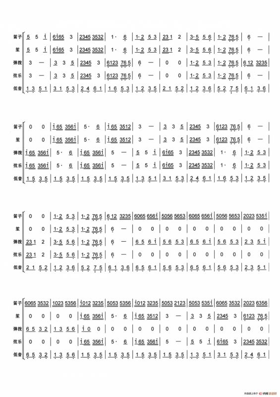 紫竹调（器乐小合奏总谱）