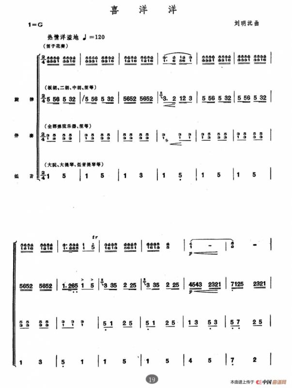 喜洋洋（笛子+民乐队合奏总谱）