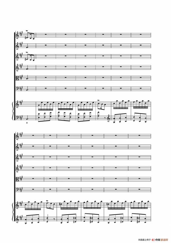 The Cembalo Soio fron the Overture in A Major（总谱）