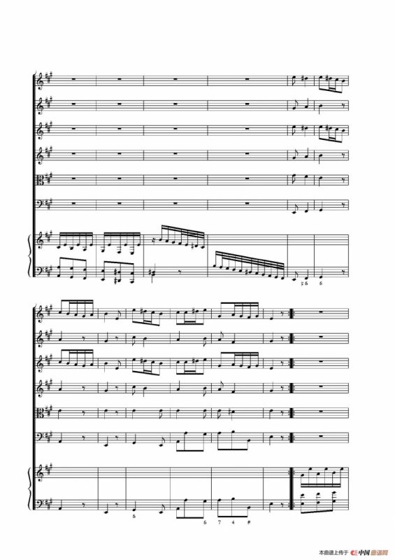 The Cembalo Soio fron the Overture in A Major（总谱）