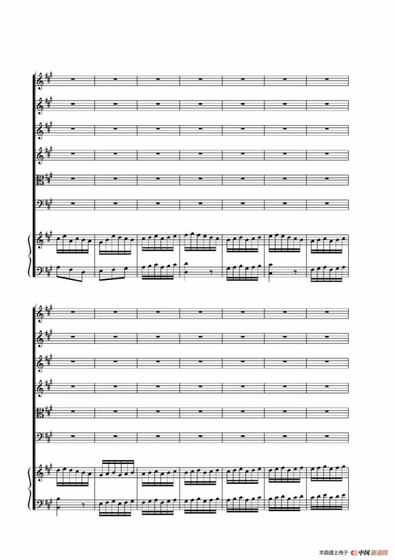 The Cembalo Solo From the Overture in A Major（A大调大提琴协奏曲总谱）