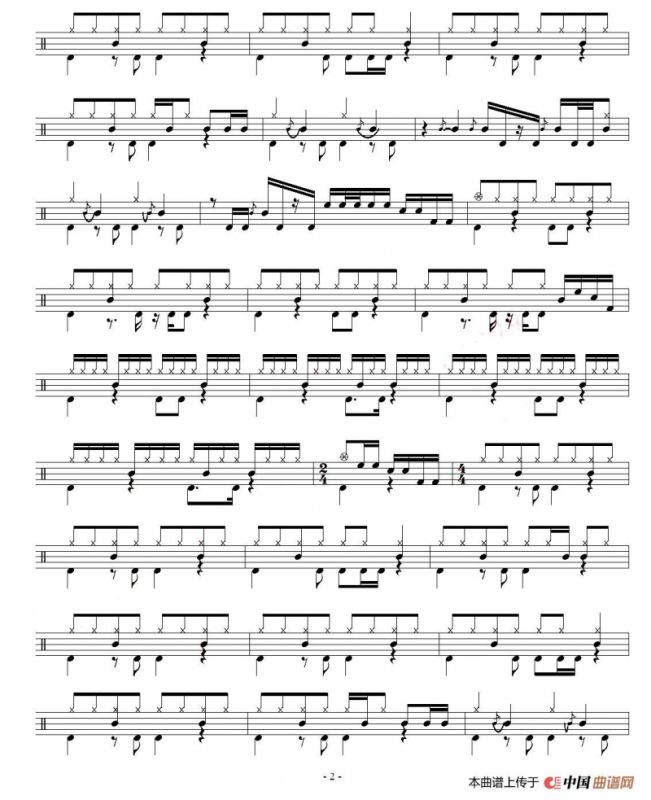 长城（架子鼓谱）