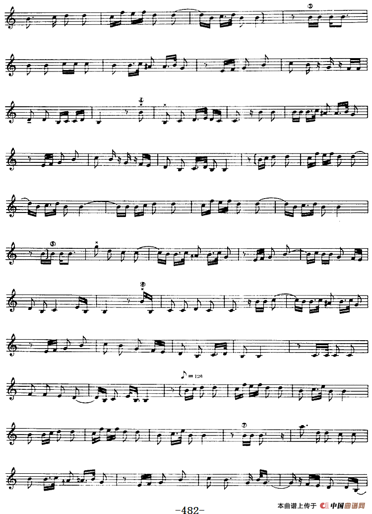 十二木卡姆：Ⅹ 纳瓦木卡姆 481——488（主旋律谱）