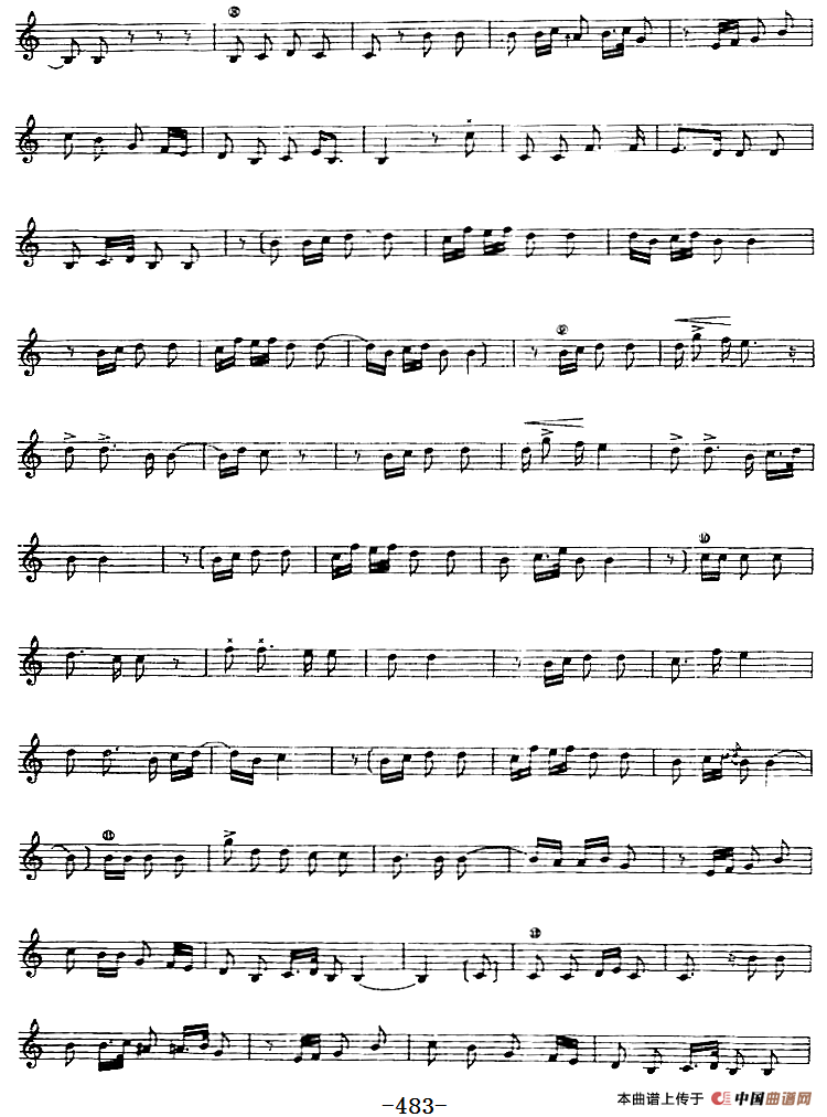 十二木卡姆：Ⅹ 纳瓦木卡姆 481——488（主旋律谱）