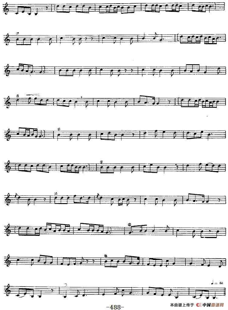 十二木卡姆：Ⅹ 纳瓦木卡姆 481——488（主旋律谱）