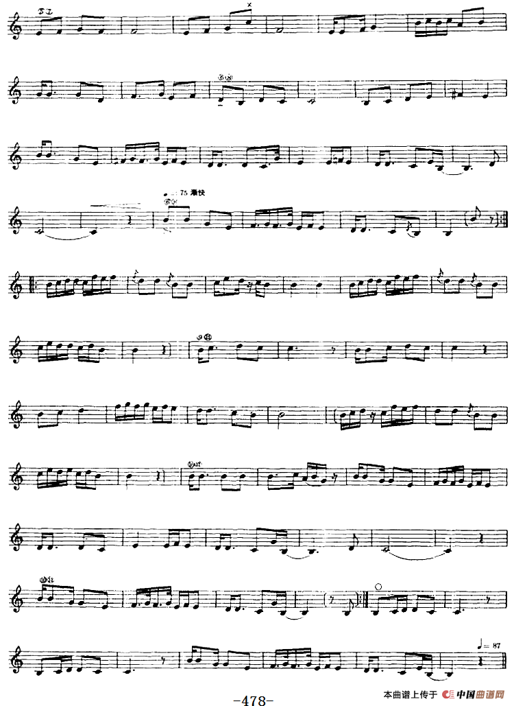 十二木卡姆：Ⅹ 纳瓦木卡姆 472——480（主旋律谱）