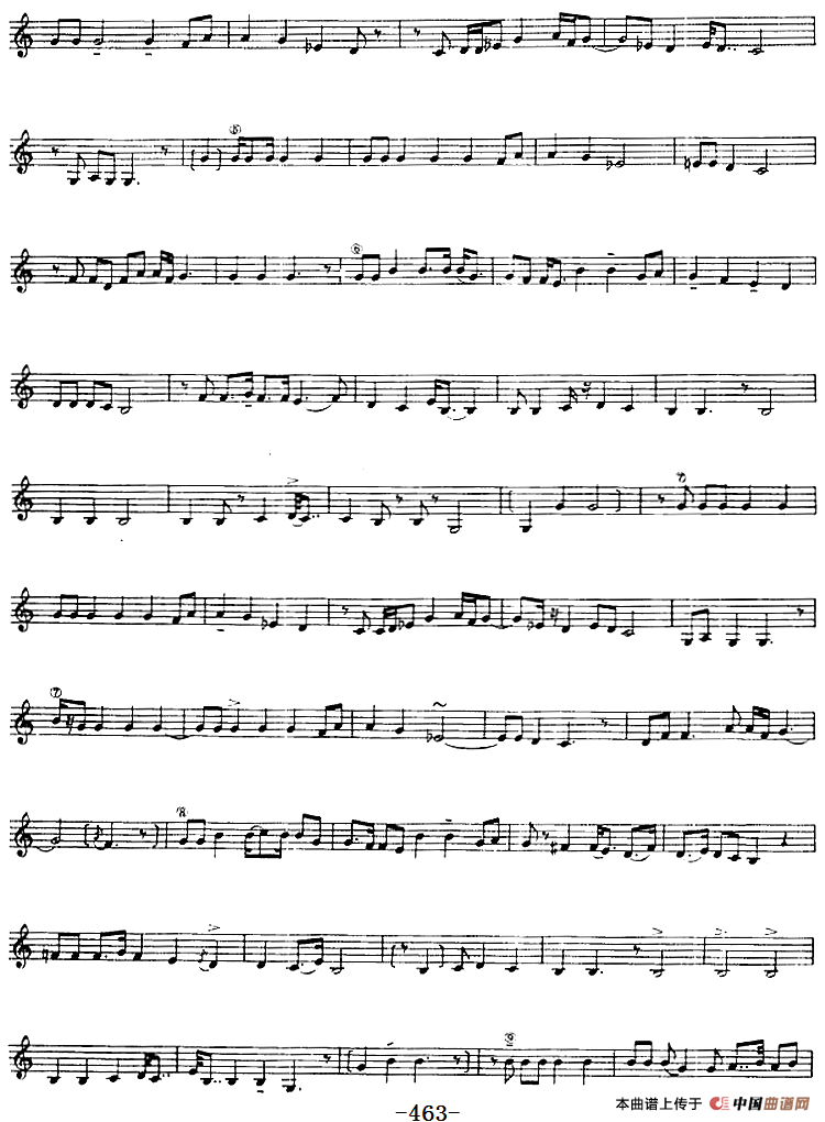 十二木卡姆：Ⅹ 纳瓦木卡姆 462——471（主旋律谱）