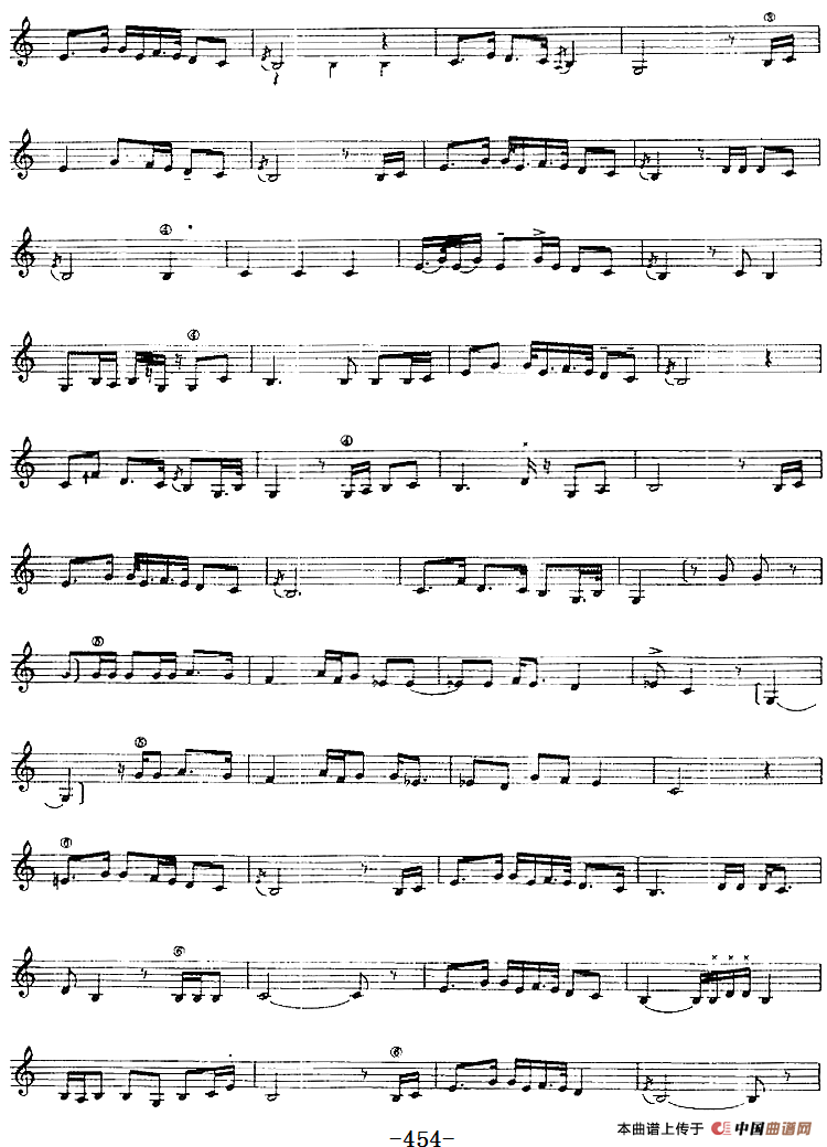 十二木卡姆：Ⅹ 纳瓦木卡姆 451——461（主旋律谱）