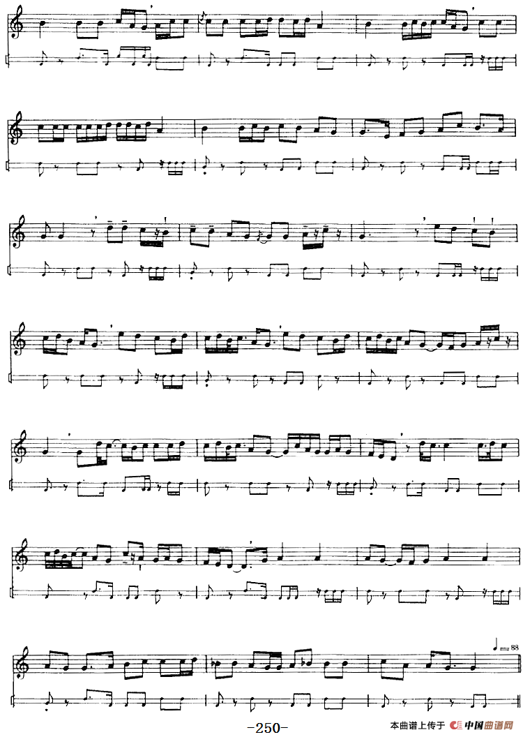 十二木卡姆：Ⅴ 潘吉尕木卡姆 245——254（主旋律谱）