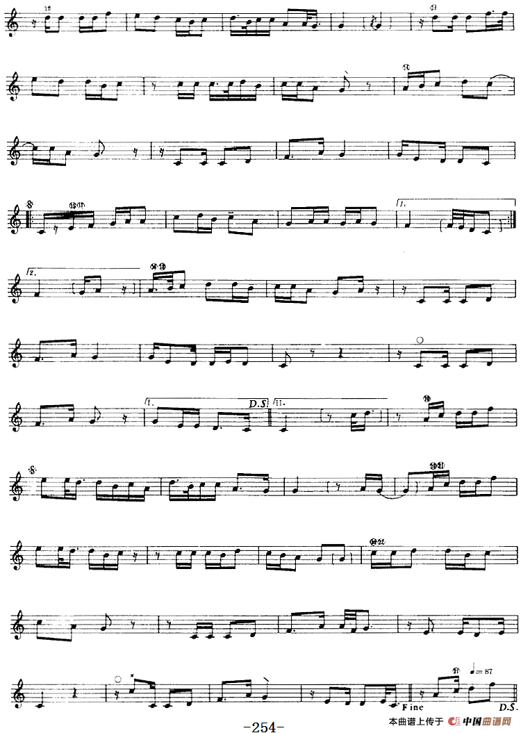 十二木卡姆：Ⅴ 潘吉尕木卡姆 245——254（主旋律谱）