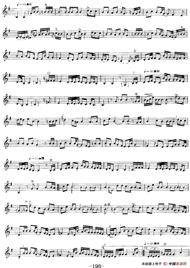 十二木卡姆：Ⅳ 恰尔尕木卡姆 195——205（主旋律谱）