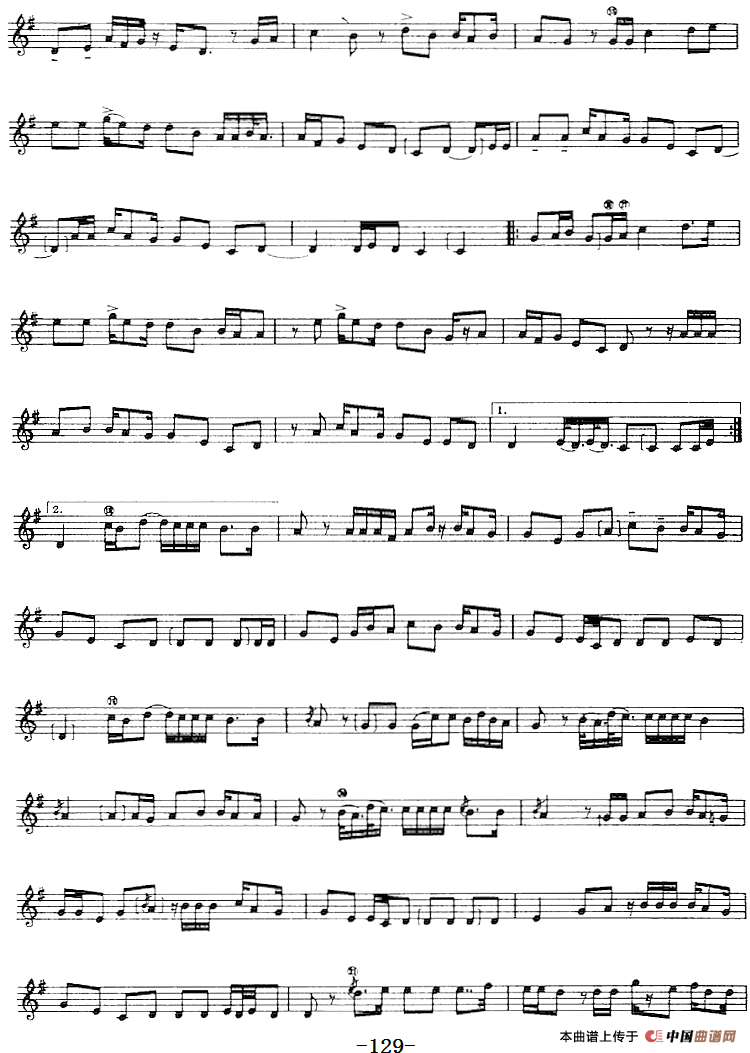 十二木卡姆：Ⅲ 木夏乌热克木卡姆 127——137（主旋律谱）