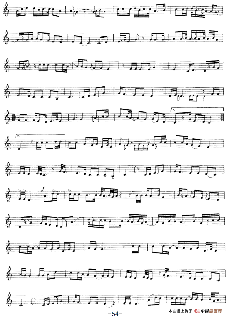 十二木卡姆：Ⅱ 且比亚特木卡姆 48——59（主旋律谱）