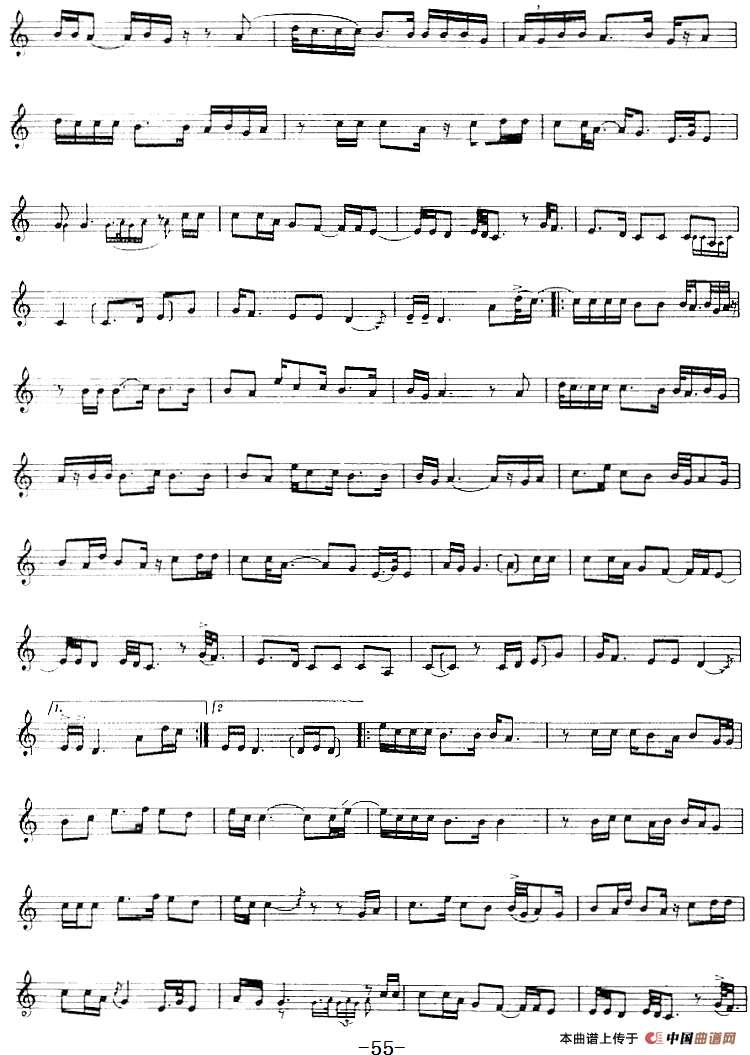 十二木卡姆：Ⅱ 且比亚特木卡姆 48——59（主旋律谱）