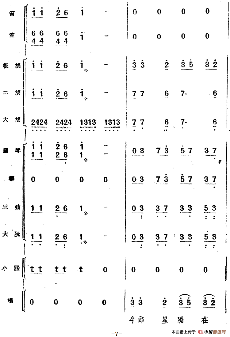 歌剧《小二黑结婚》第四十曲 红花绿叶开不败（民乐合奏总谱）