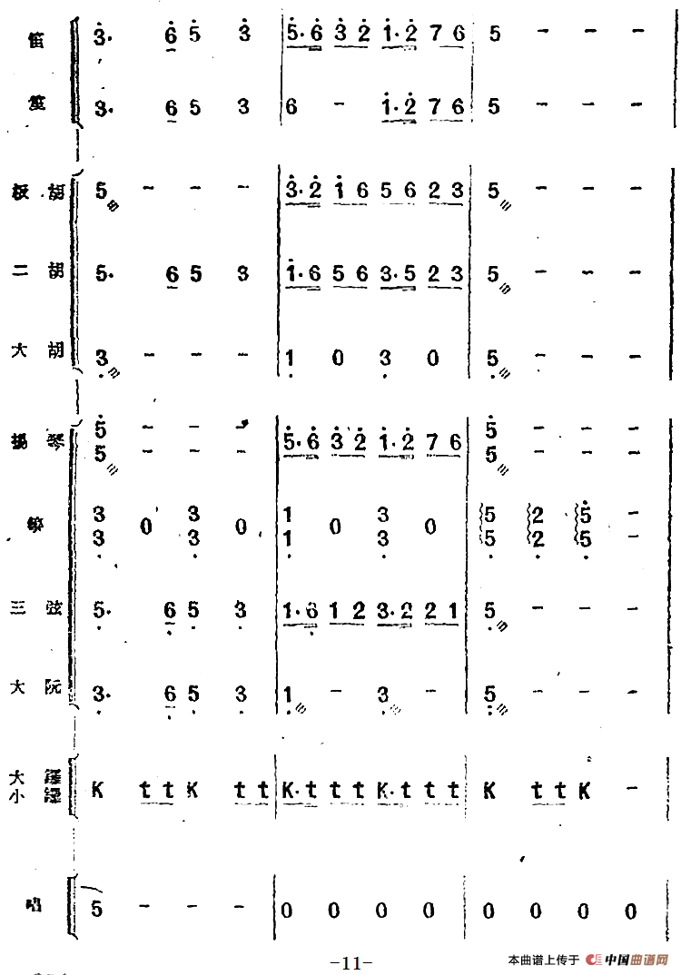 歌剧《小二黑结婚》第四十曲 红花绿叶开不败（民乐合奏总谱）