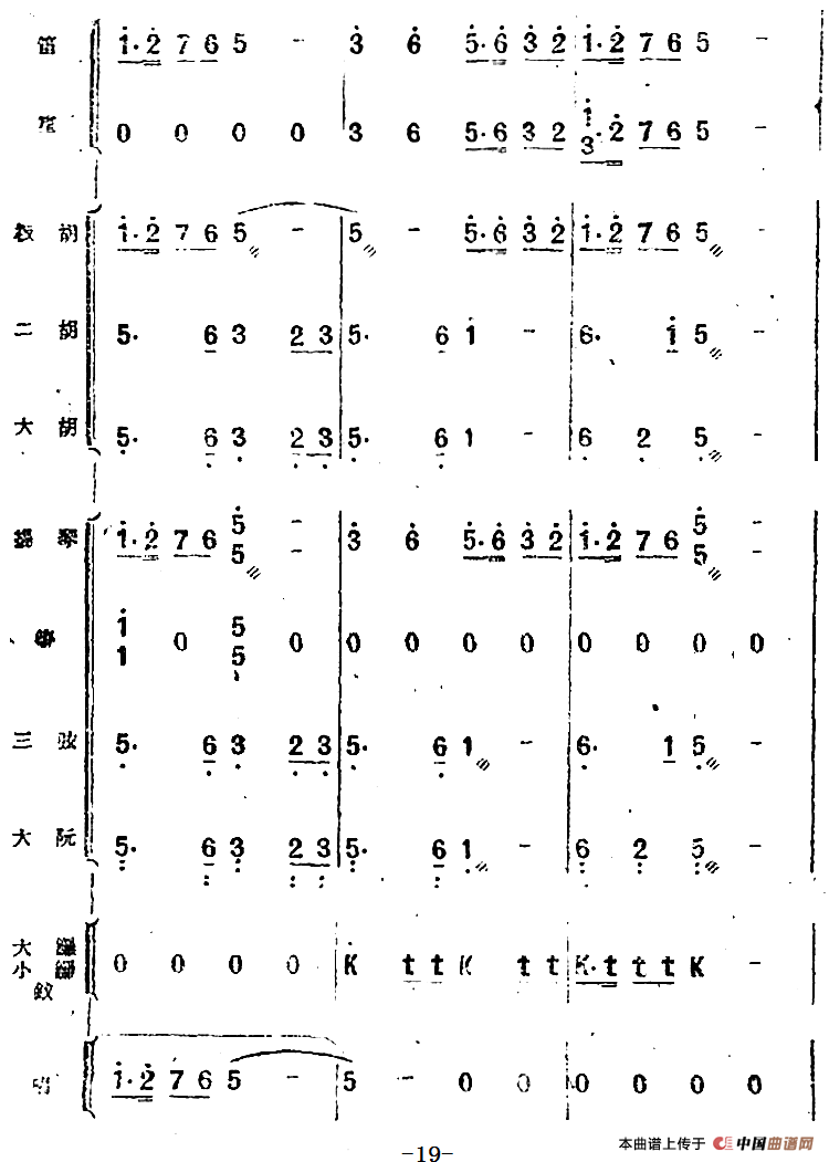 歌剧《小二黑结婚》第四十曲 红花绿叶开不败（民乐合奏总谱）