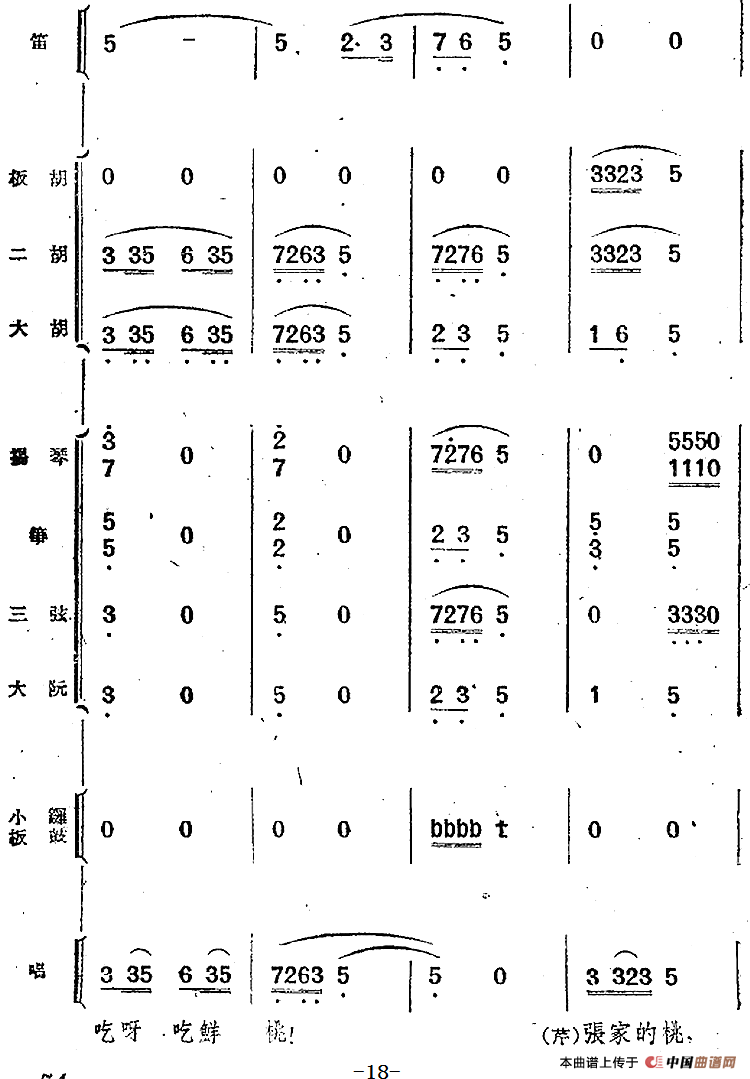 歌剧《小二黑结婚》第二曲 树上的柿子圆又圆（民乐合奏总谱）
