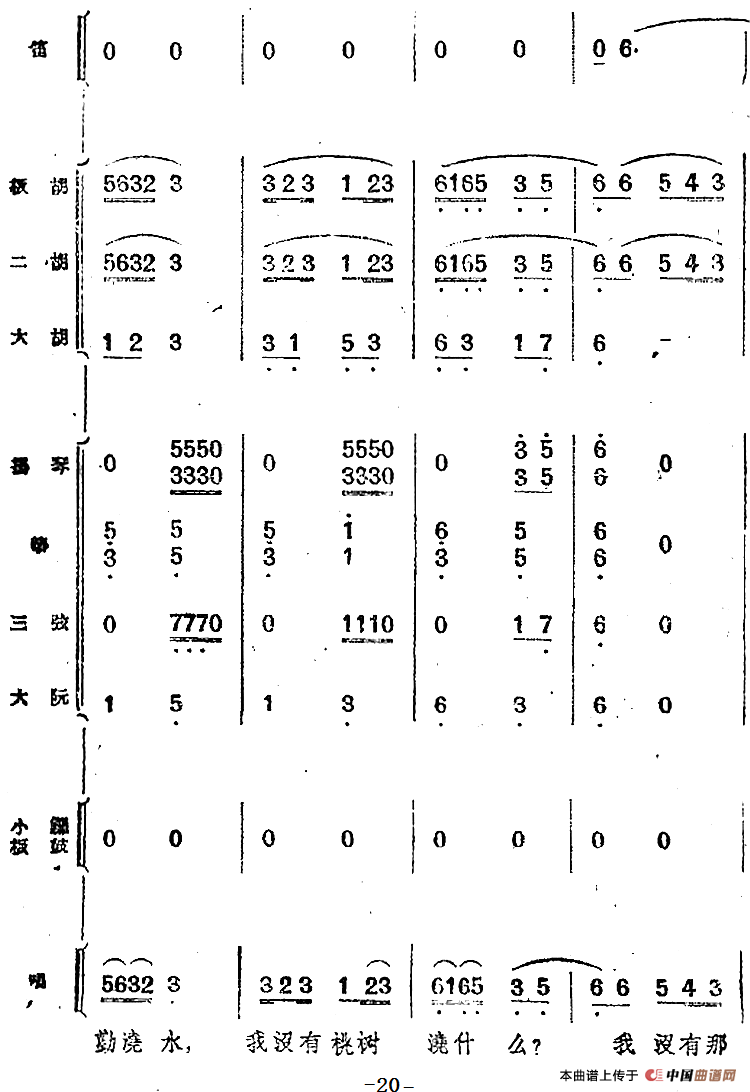 歌剧《小二黑结婚》第二曲 树上的柿子圆又圆（民乐合奏总谱）