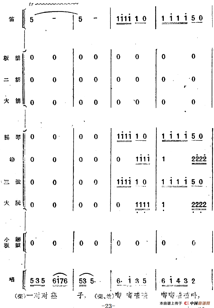 歌剧《小二黑结婚》第二曲 树上的柿子圆又圆（民乐合奏总谱）