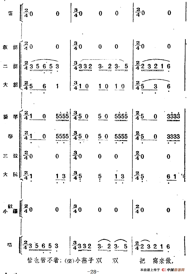 歌剧《小二黑结婚》第二曲 树上的柿子圆又圆（民乐合奏总谱）