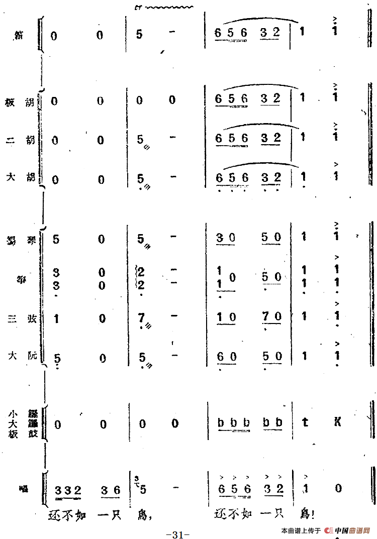 歌剧《小二黑结婚》第二曲 树上的柿子圆又圆（民乐合奏总谱）