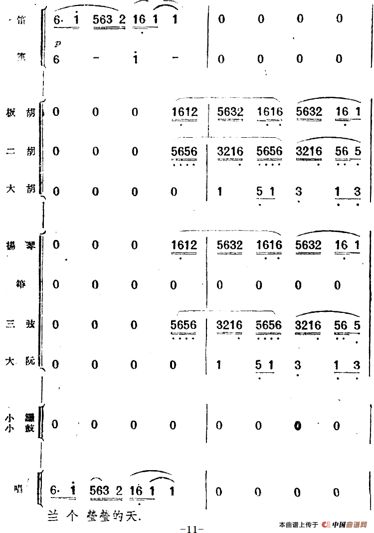 歌剧《小二黑结婚》第一曲 为什么二黑哥还不回还（民乐合奏总谱）