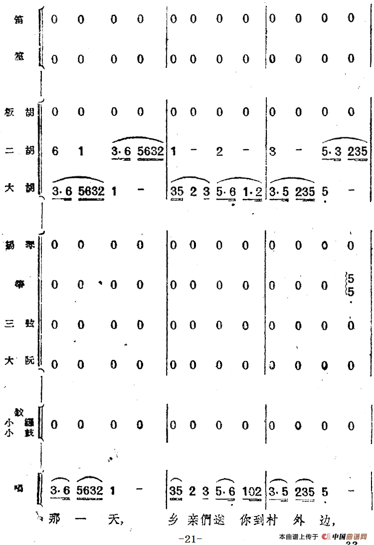 歌剧《小二黑结婚》第一曲 为什么二黑哥还不回还（民乐合奏总谱）