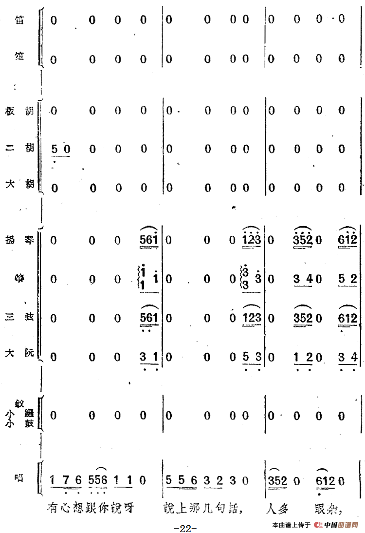 歌剧《小二黑结婚》第一曲 为什么二黑哥还不回还（民乐合奏总谱）