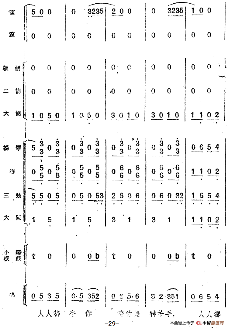 歌剧《小二黑结婚》第一曲 为什么二黑哥还不回还（民乐合奏总谱）