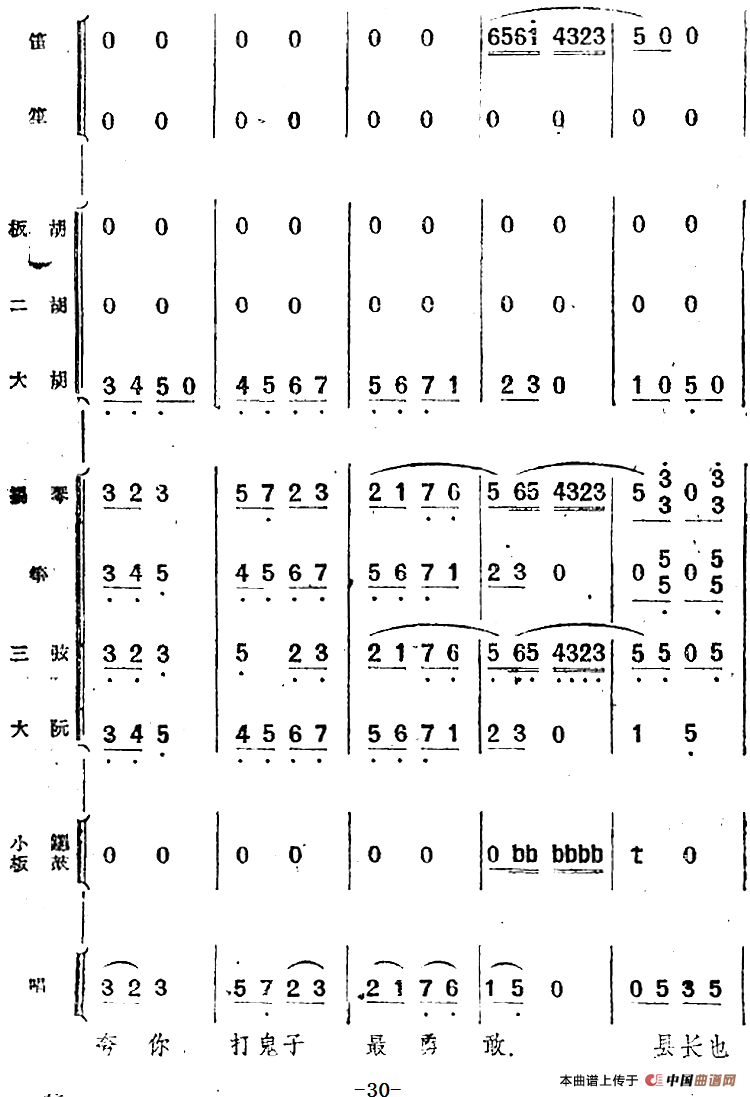歌剧《小二黑结婚》第一曲 为什么二黑哥还不回还（民乐合奏总谱）