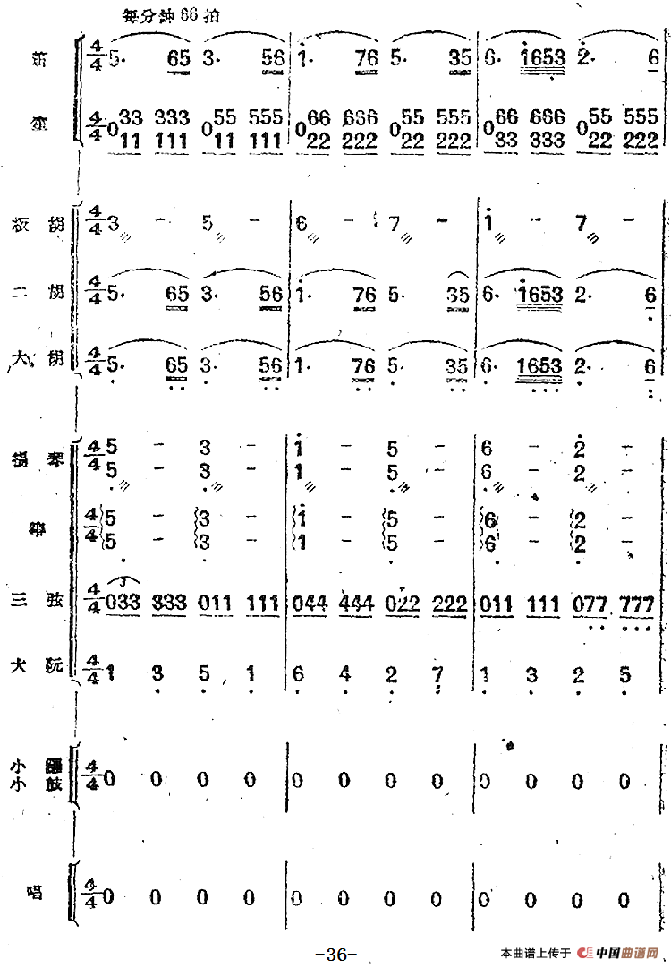 歌剧《小二黑结婚》第一曲 为什么二黑哥还不回还（民乐合奏总谱）