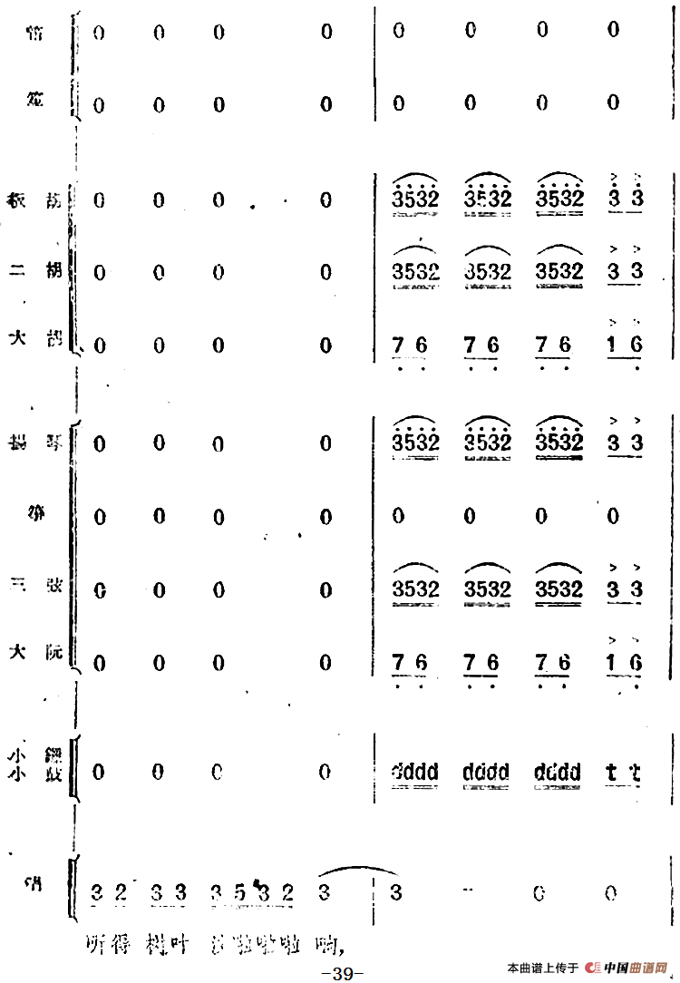 歌剧《小二黑结婚》第一曲 为什么二黑哥还不回还（民乐合奏总谱）